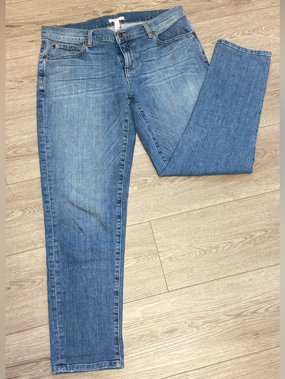 Eileen Fisher Jeans Women’s6 32x28 Blue Light Wash Relax Fit Straight Leg Denim